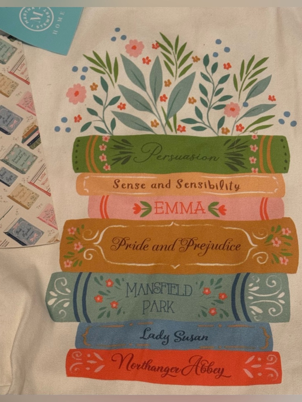 BNWT Martha Stewart Jane Austen Canvas Book Tote Bag for Book Lovers - Picture 2 of 3